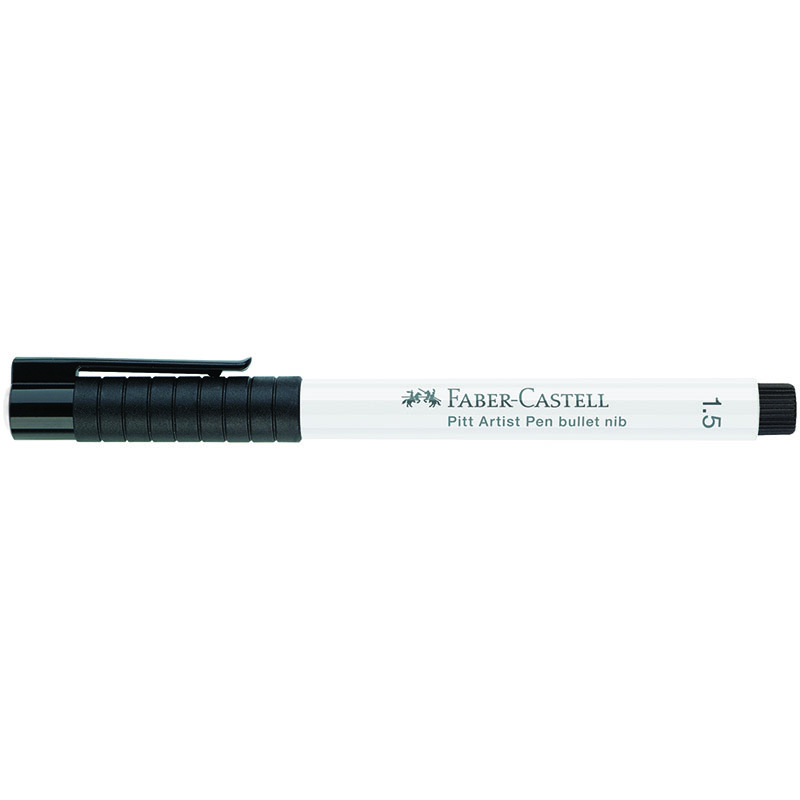 Ручка капілярна PITT Brush Artist Pen біла 1,5 мм, 167893 Faber-Castell 1