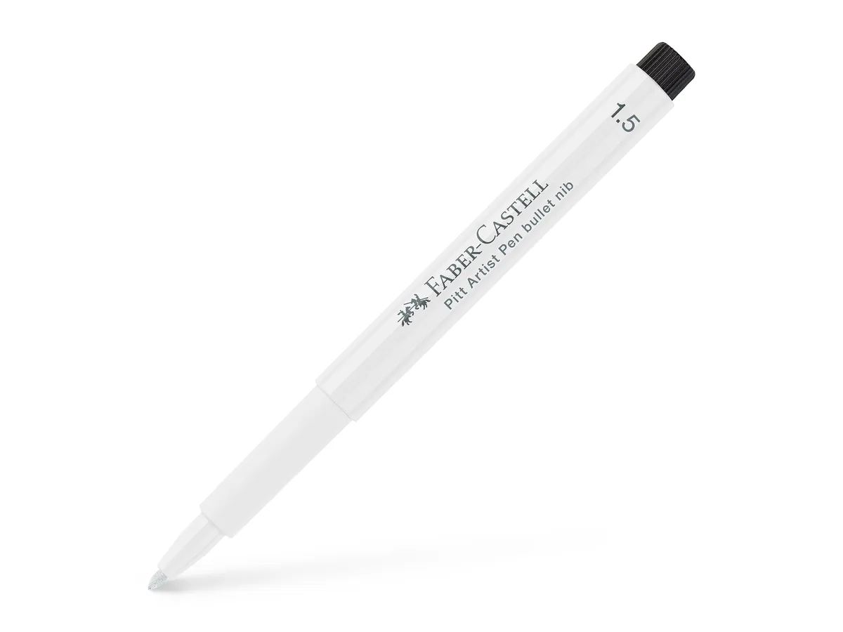 Ручка капілярна PITT Brush Artist Pen біла 1,5 мм, 167893 Faber-Castell