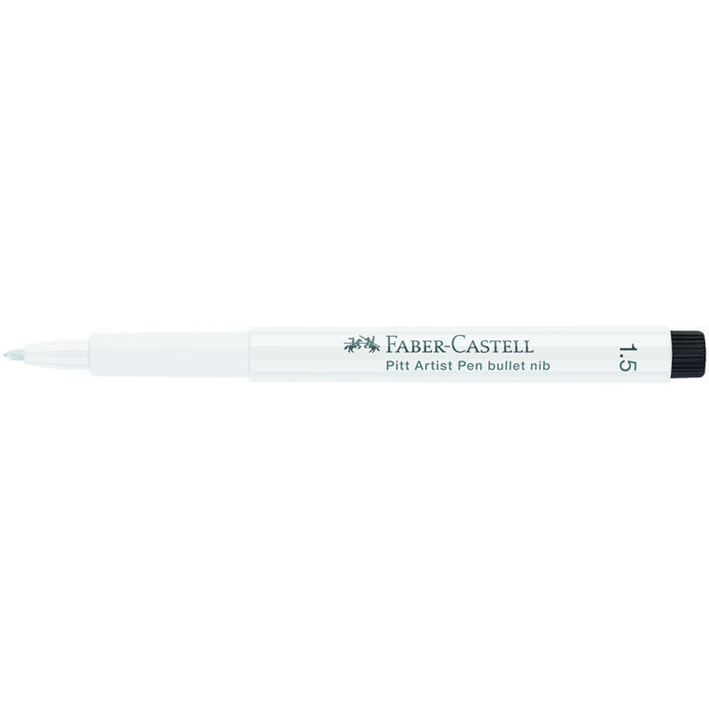 Ручка капілярна PITT Brush Artist Pen біла 1,5 мм, 167893 Faber-Castell 3