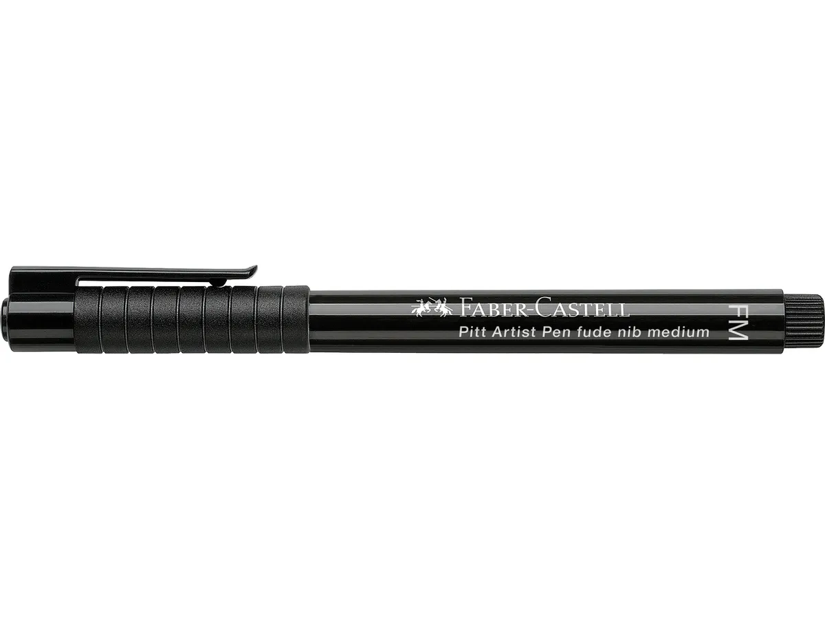Ручка капиллярная PITT Brush Artist Pen FUDE М чёрная, 167894 Faber-Castell 1