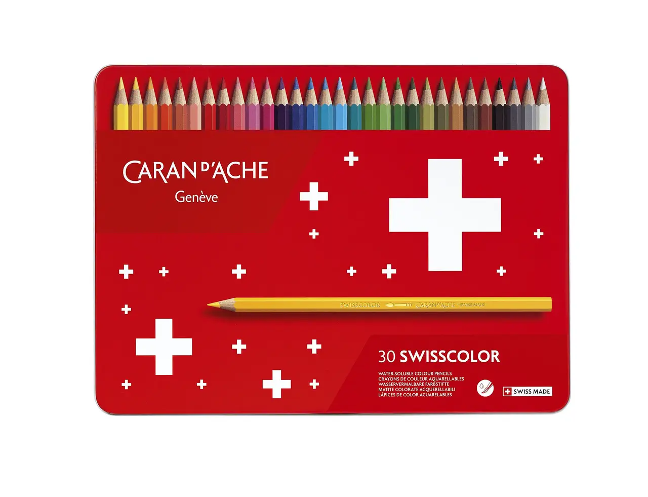 Набор акварельных карандашей 30 цв. Caran d`Ache Swisscolor мет. бокс, 1285.730