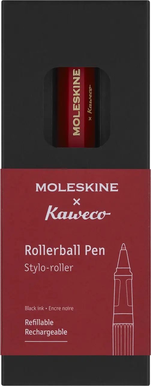 Ручка-роллер 0,7 мм, червона, Moleskine x Kaweco, KAWROLLERPENRED 4