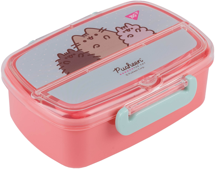 Контейнер "Pusheen" 750 мл, с принадлежностями, розово-голубой, 708371 Yes