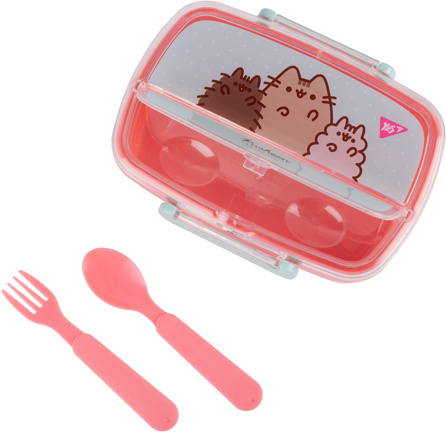 Контейнер "Pusheen" 750 мл, с принадлежностями, розово-голубой, 708371 Yes 3