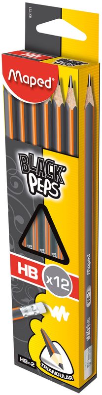 Карандаш графитный HB, с резинкой Black Peps, MP.851721 1