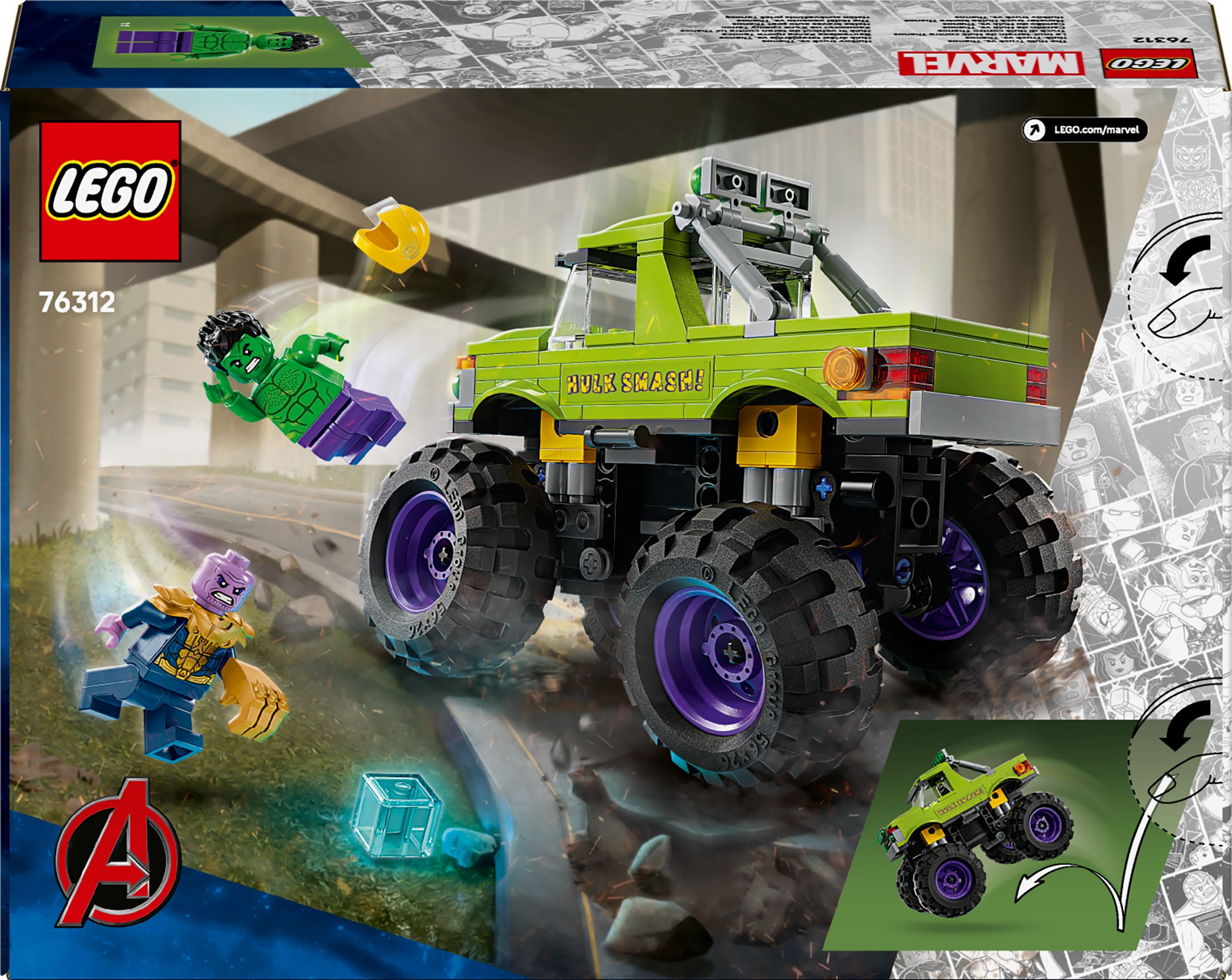 Конструктор Lego Marvel "Грузовик Халка против Таноса", 76312 12