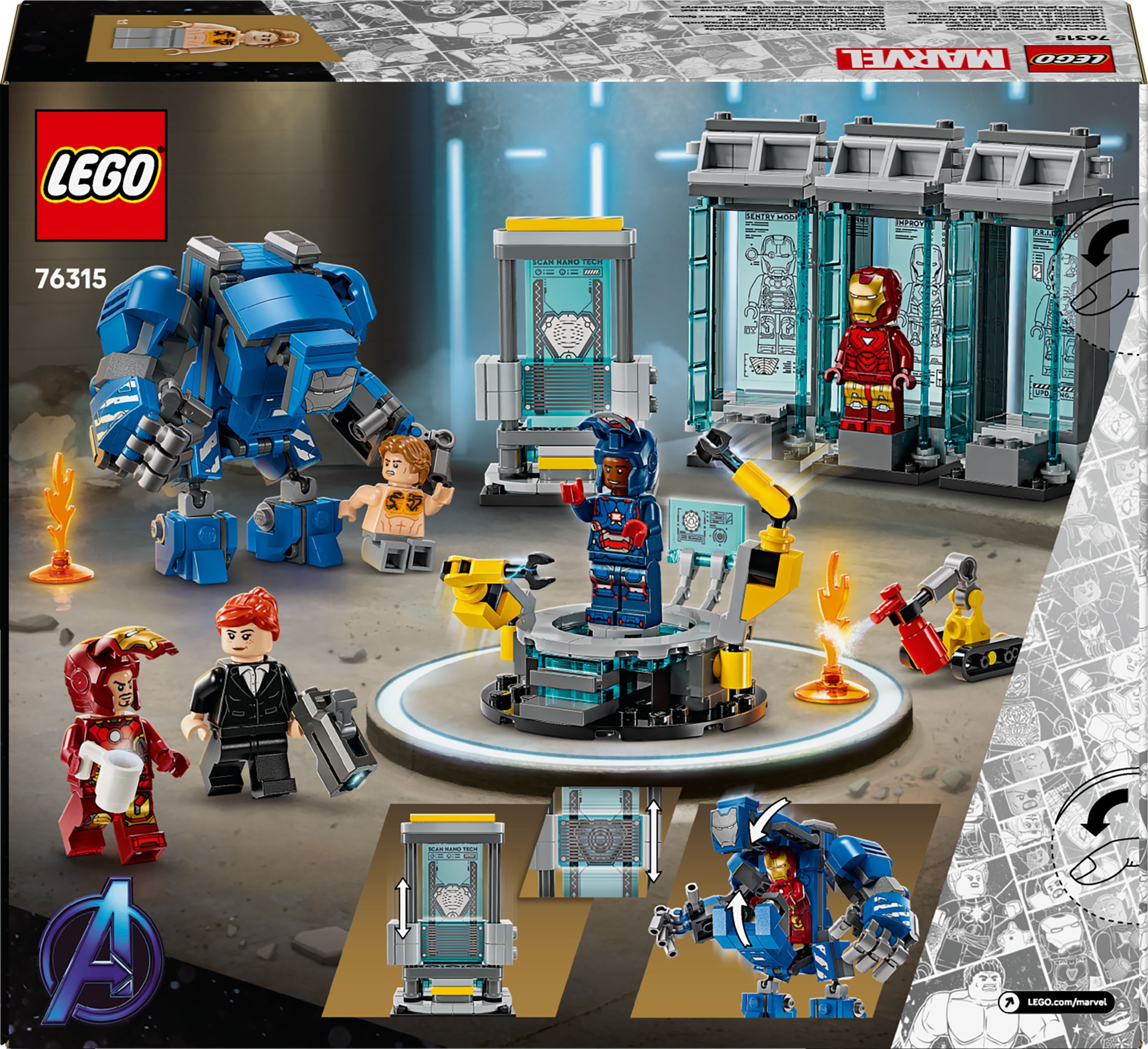 Конструктор Lego Marvel "Лаборатория Железного Человека: зал доспехов", 76315 11