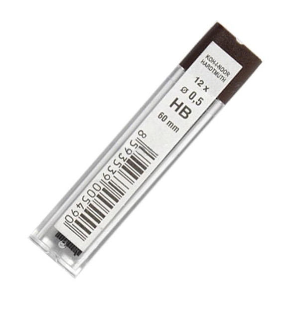 Грифель 0,5 мм HB 12 шт, KIN 4152 1