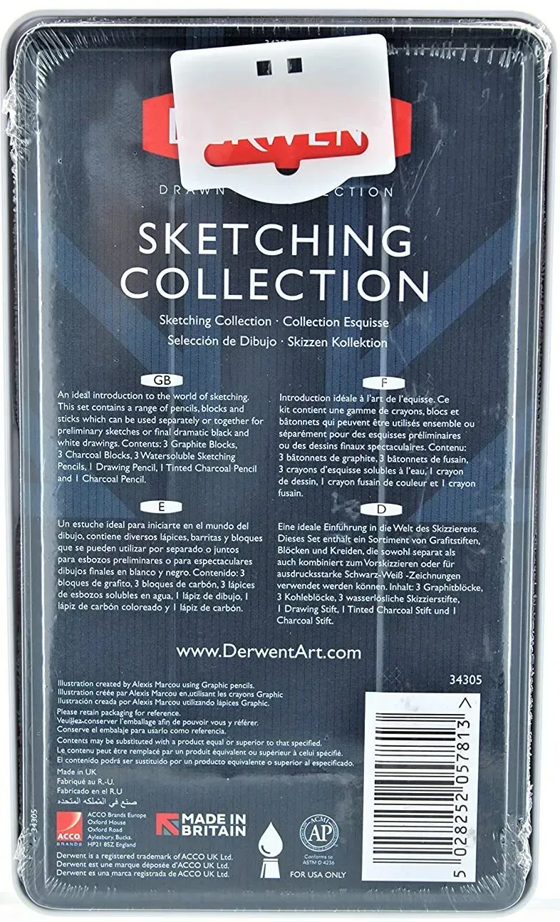 Набор "Sketching Collection" 12 шт, метал. коробка, ассорти, D-34305 3