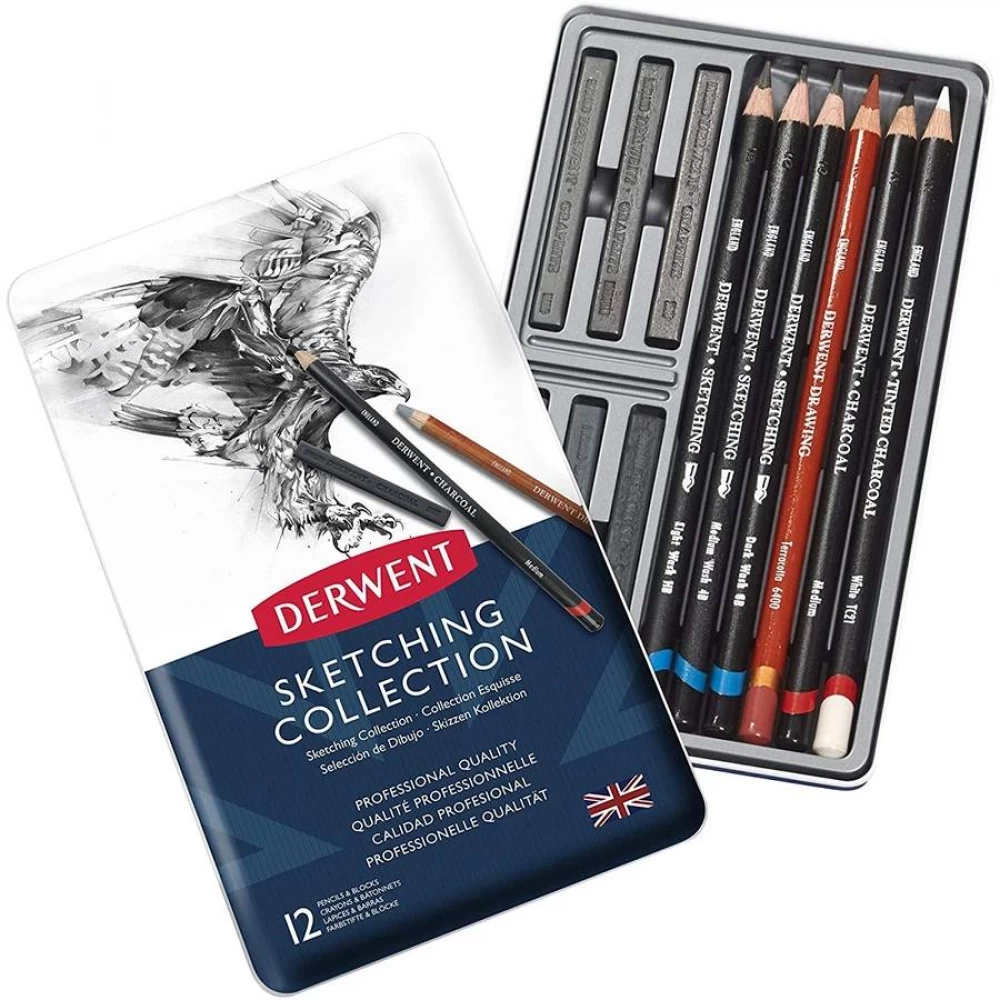 Набор "Sketching Collection" 12 шт, метал. коробка, ассорти, D-34305 1