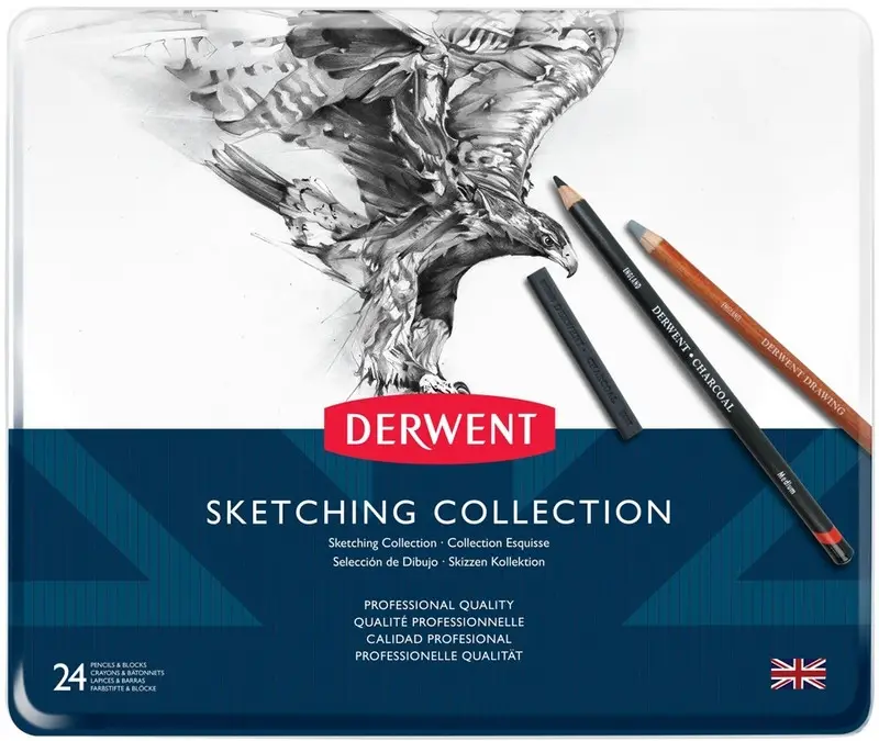 Набір матеріалів д/графіки "Sketching Collection", 24шт., метал. коробка, асорті, D-34306