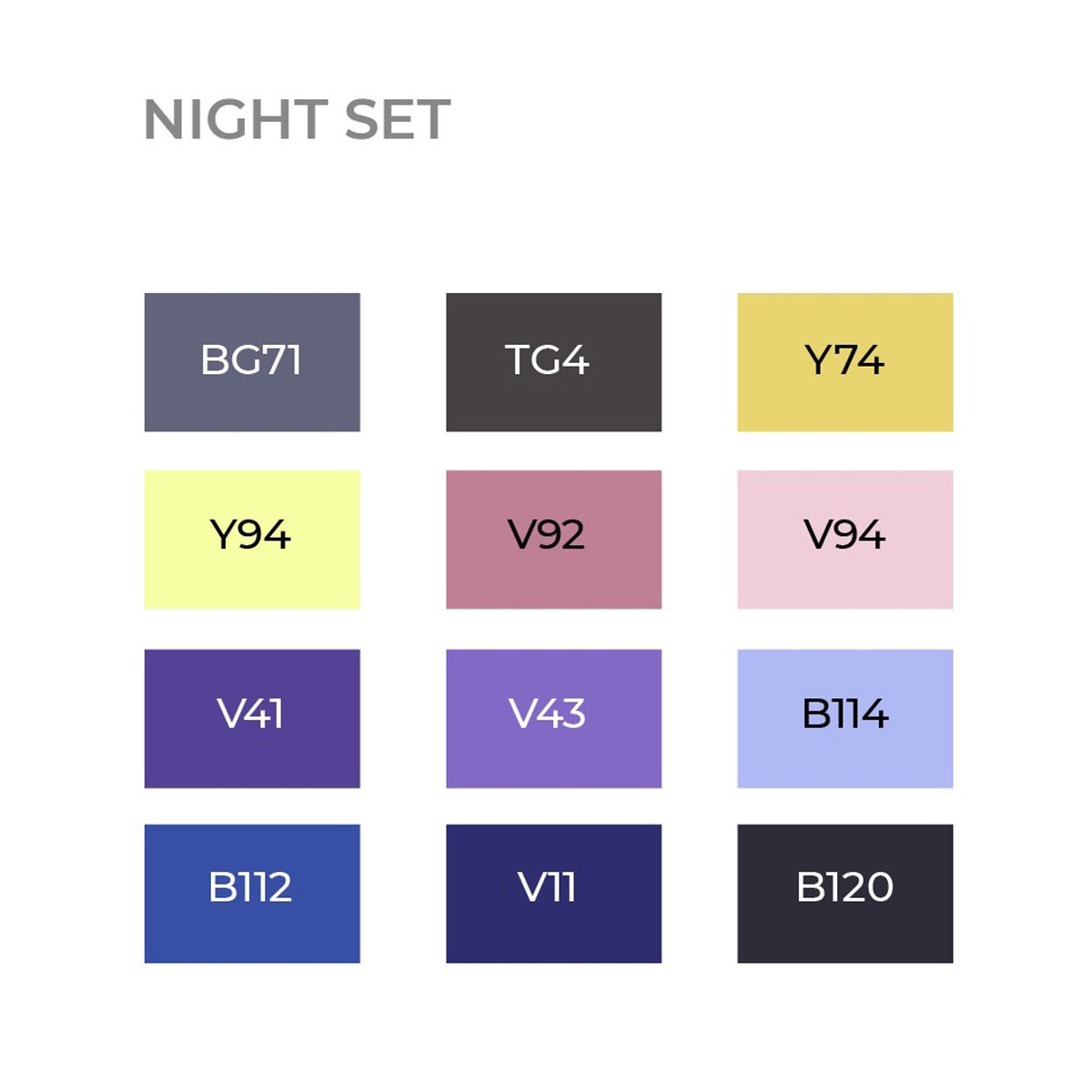 Набір маркерів SKETCHMARKER Brush Night Set "Ніч" 12 шт, SMB-12NIGHT 2