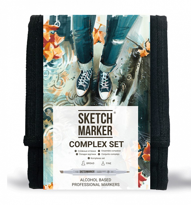 Набір маркерів SketchMarker Complex, 12 шт+сумка органайзер, SM-12COMPX
