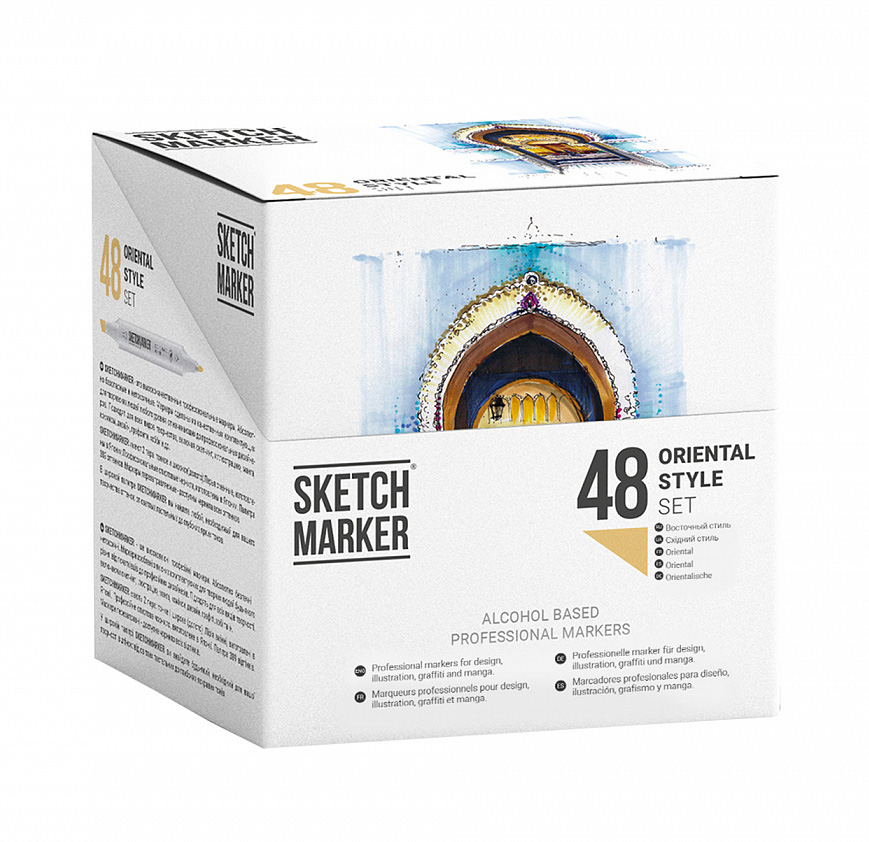 Набір маркерів SketchMarker Oriental Style - Східний стиль 48 шт. (у пластик. кейсі), SM-48ORINT