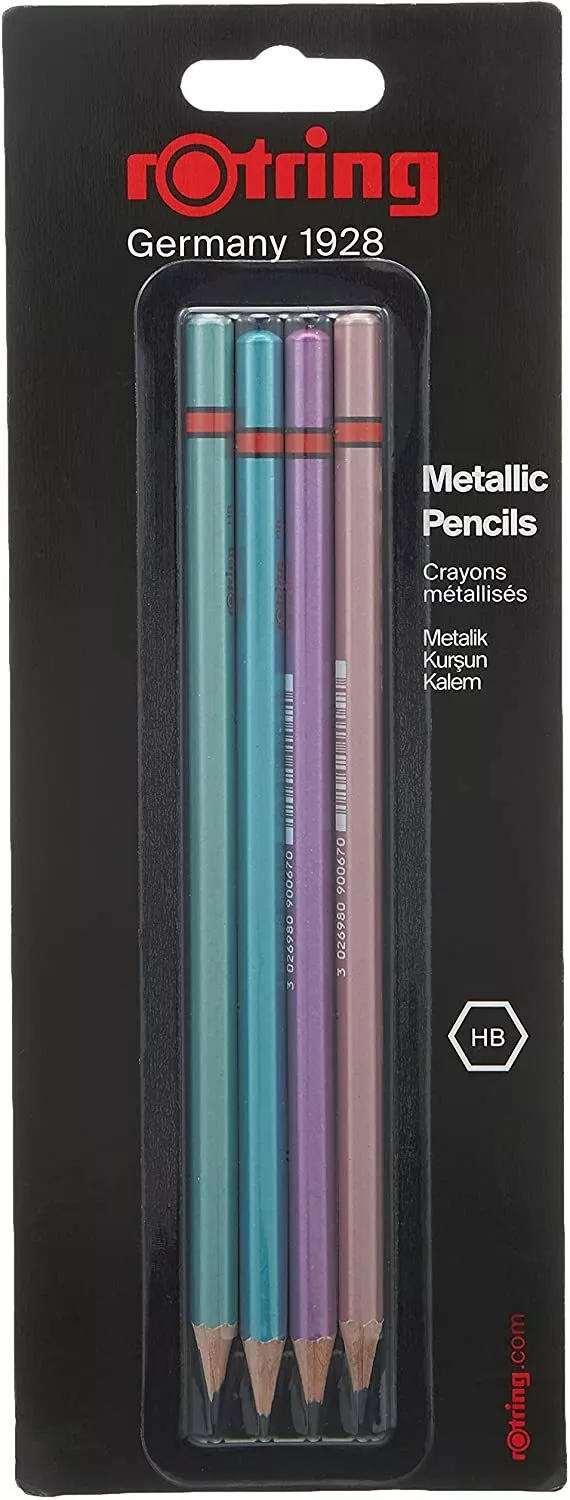 Карандаш графитный Rotring WCP Metallic Assorted Colors HB блістер 4шт, R2094214