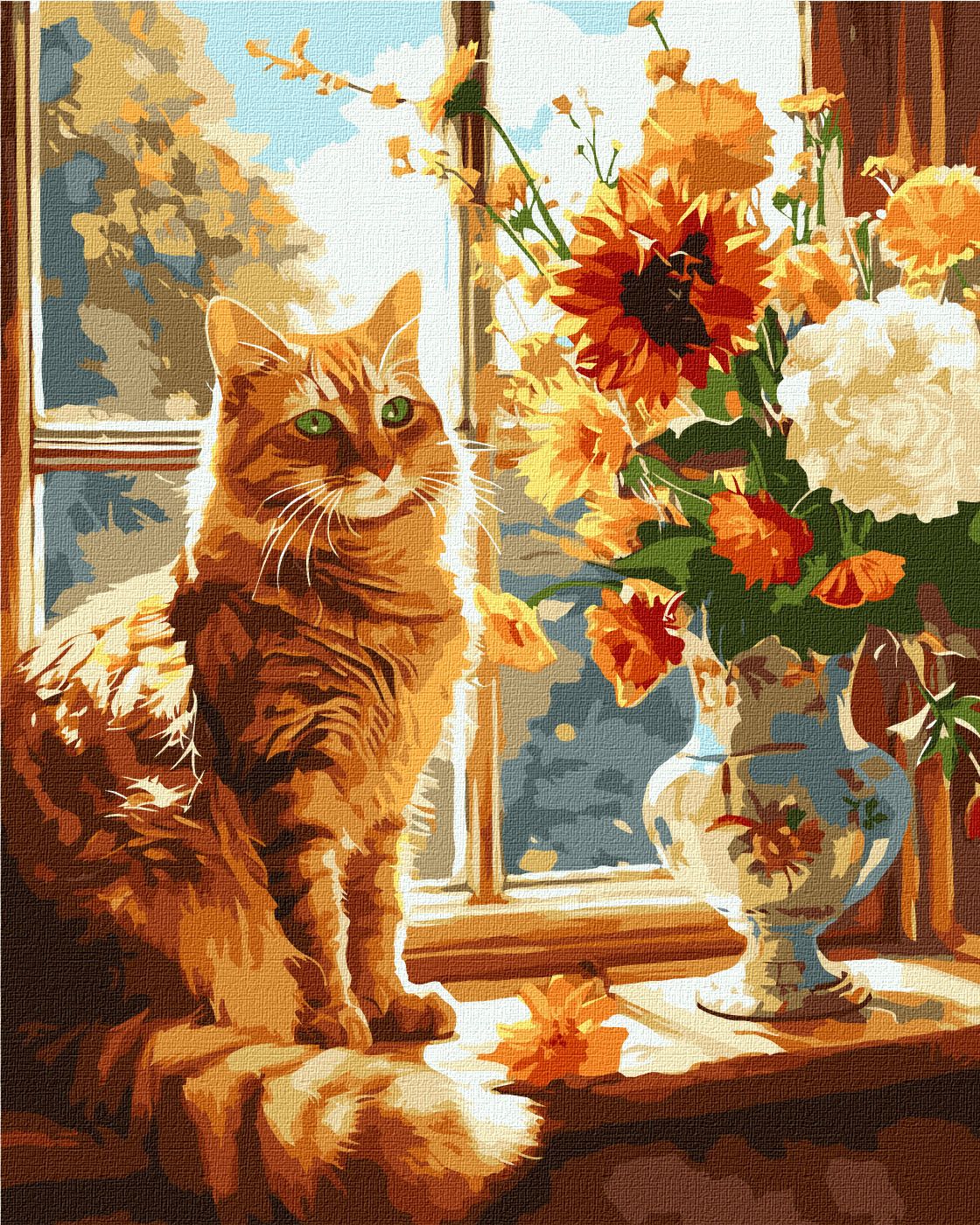 Картина по номерам 40*50 см "Рыжий котик", KHO6604, ТМ "Ideyka"