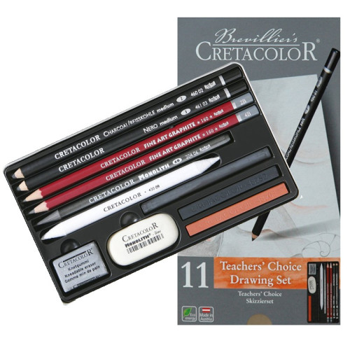 Набір олівців для рисунку Teachers choice мет. короб. 11шт. Cretacolor 2