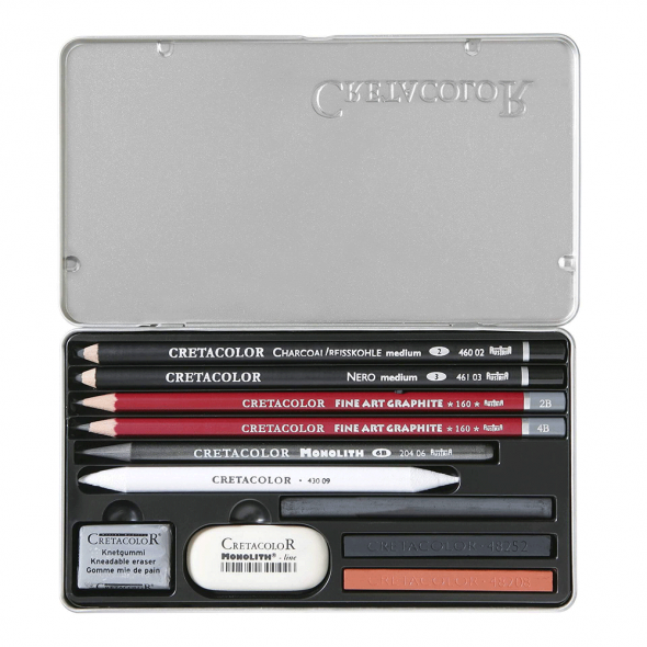 Набір олівців для рисунку Teachers choice мет. короб. 11шт. Cretacolor 3