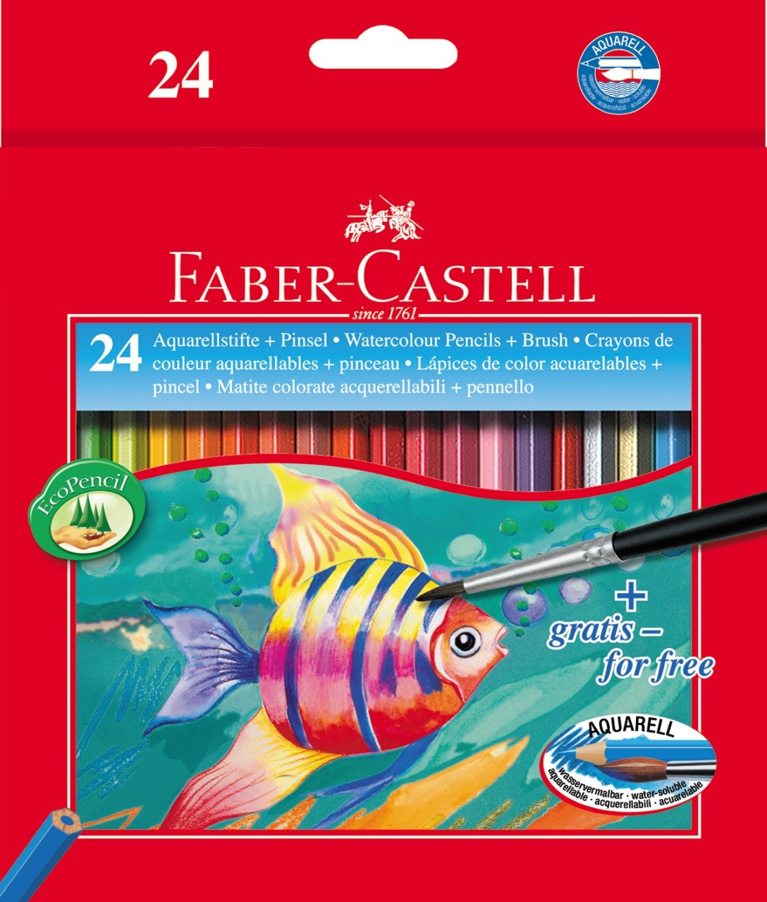 Карандаши 24 цв. акварельные (картон), 114425, Faber-Castell, 1408