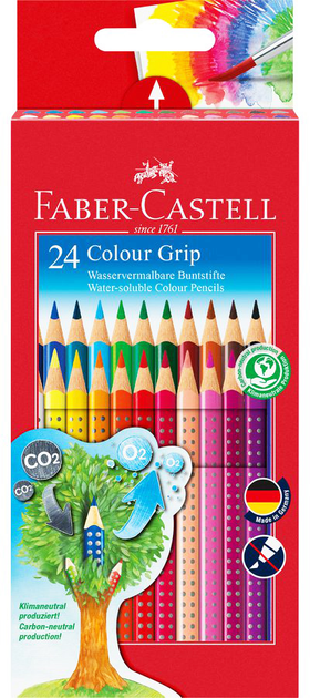 Карандаши 24 цв. Grip2001 акварельные трёхгранные, 112424 Faber-Castell, 15116