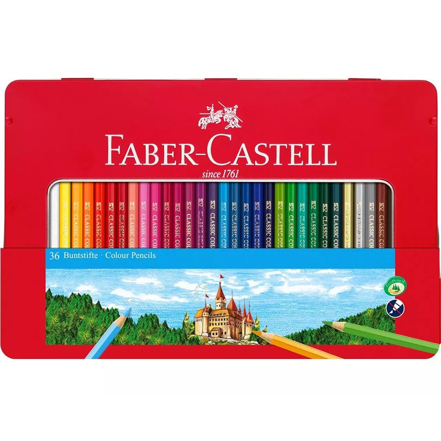 Набір олівців 36 кол. Classic з аксесуарами в мет. коробці, 115886 Faber-Castell