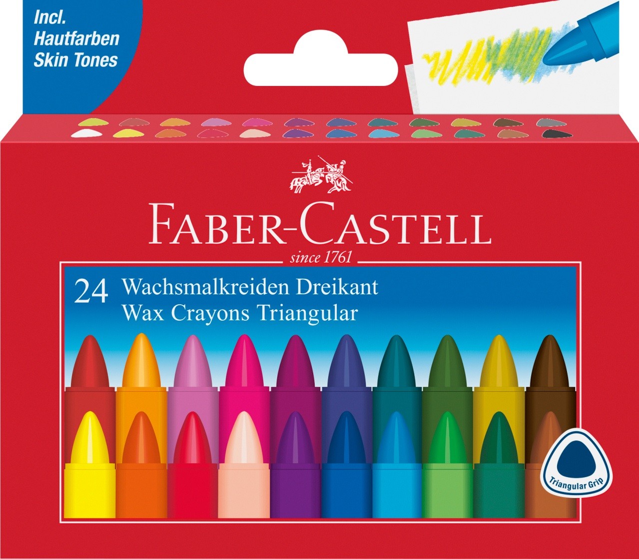 Карандаши 12 цв. восковые трёхгранные, 120024 Faber-Castell (27311)