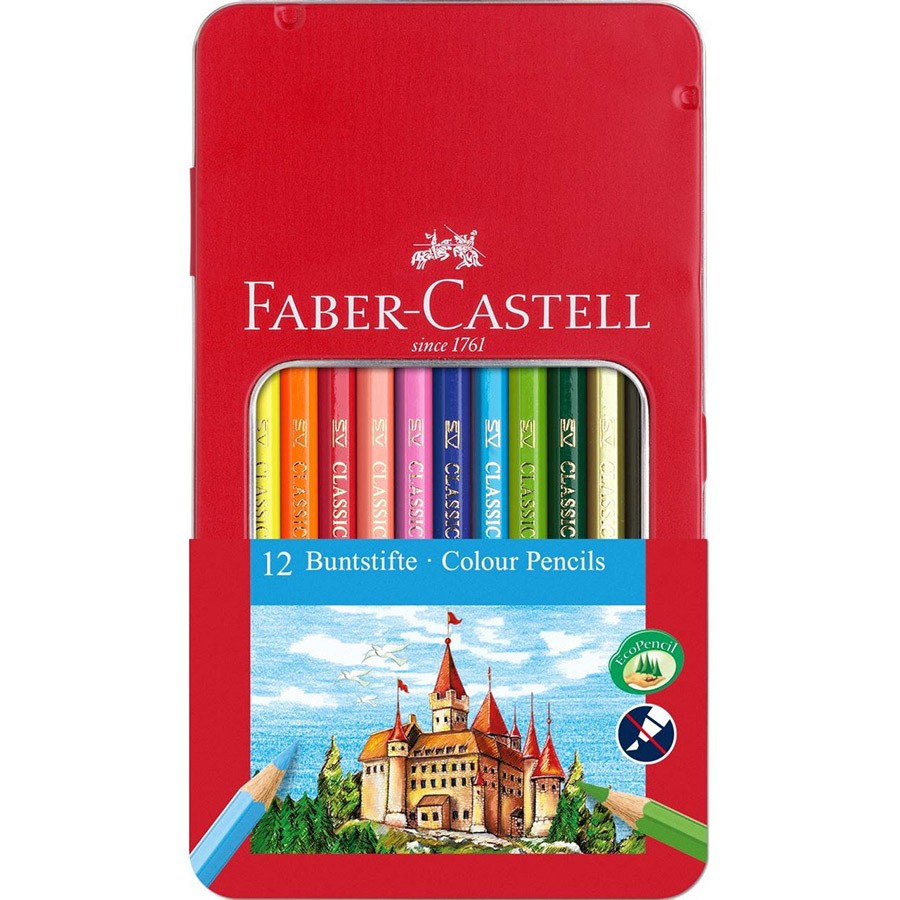 Набір олівців 12 кол. "Замок" в мет. коробці, 115801 Faber-Castell