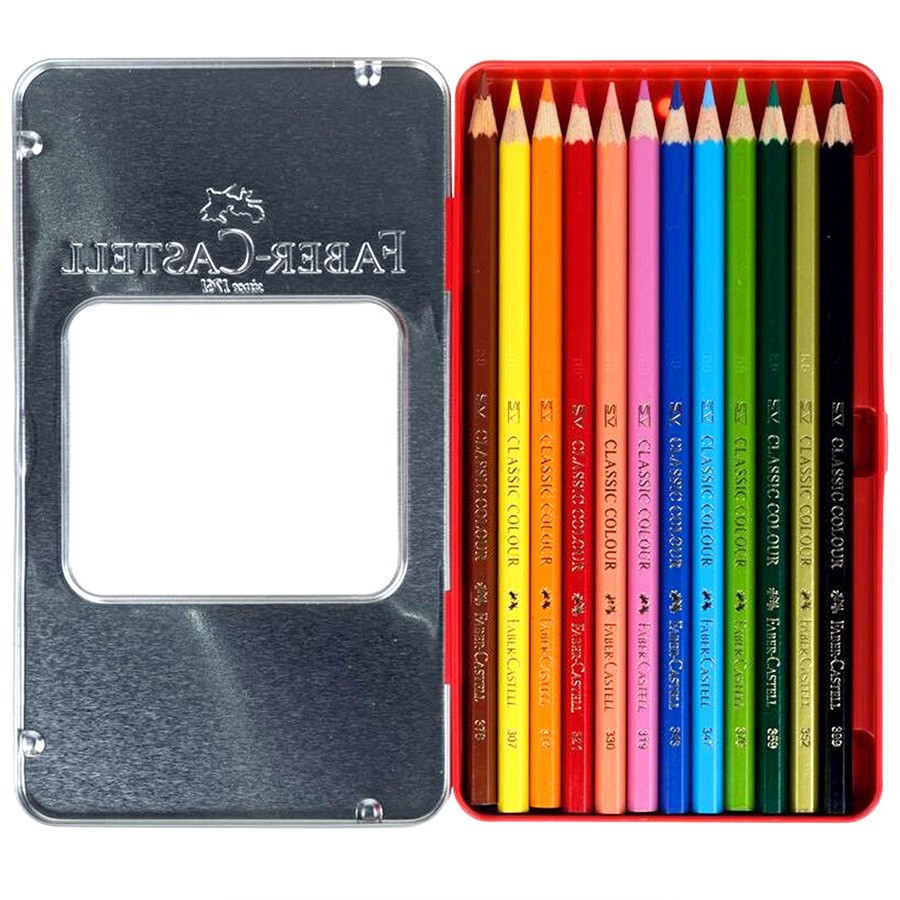 Набір олівців 12 кол. "Замок" в мет. коробці, 115801 Faber-Castell 1