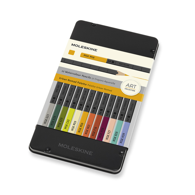 Набір олівців акварельних кол.,12 шт, Moleskine Urban Nomad, EW8P12COLB