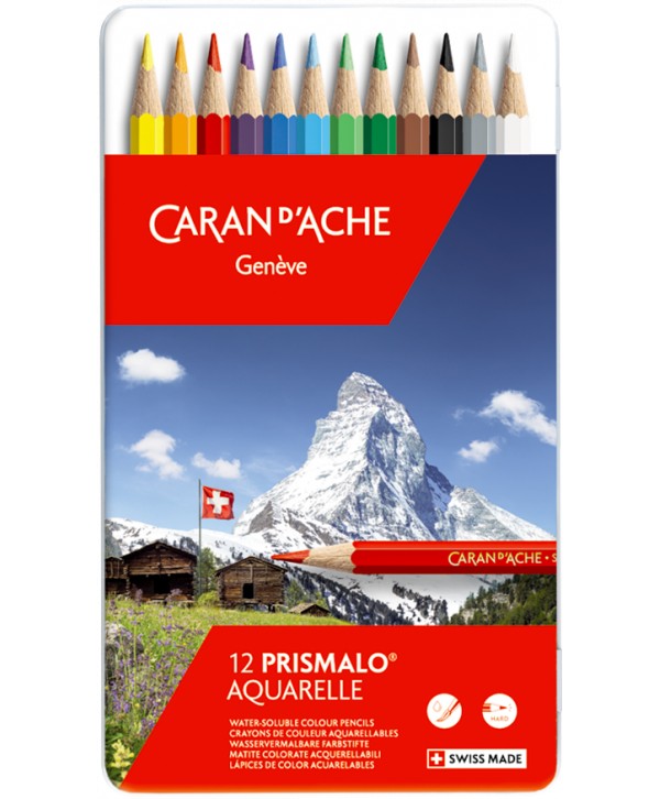Набір акварельних олівців 12 кол. Caran d`Ache Prismalo мет. бокс, 999.312