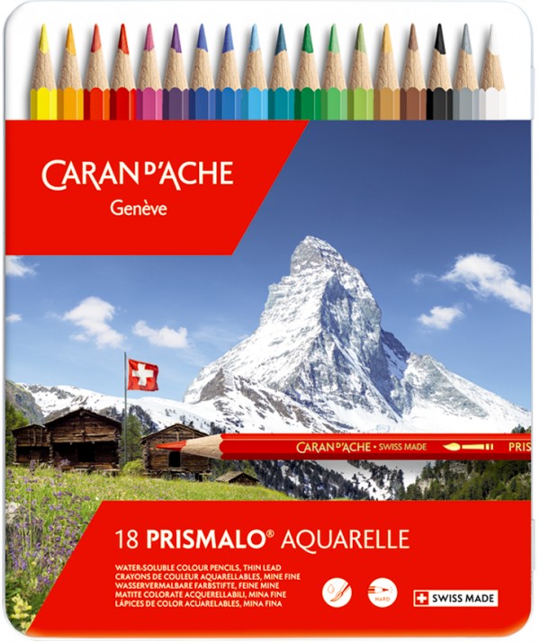Набір акварельних олівців 18 кол. Caran d`Ache Prismalo мет. бокс, 999.318