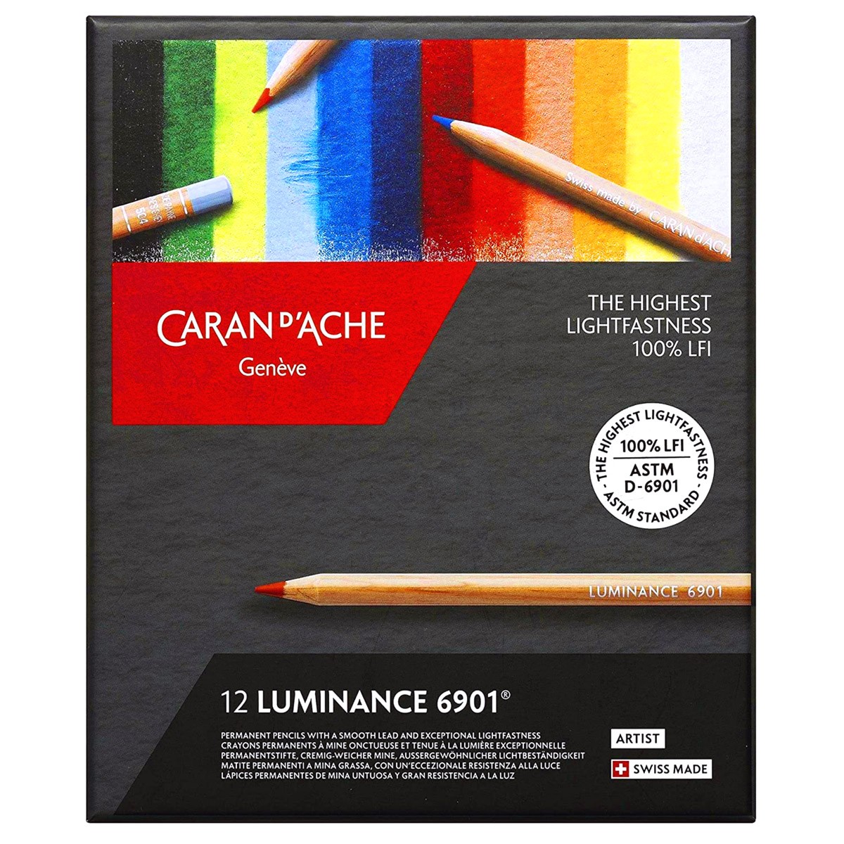 Набір перманентних олівців 12 кол. Caran d`Ache Luminance 6901 карт. бокс, 6901.712