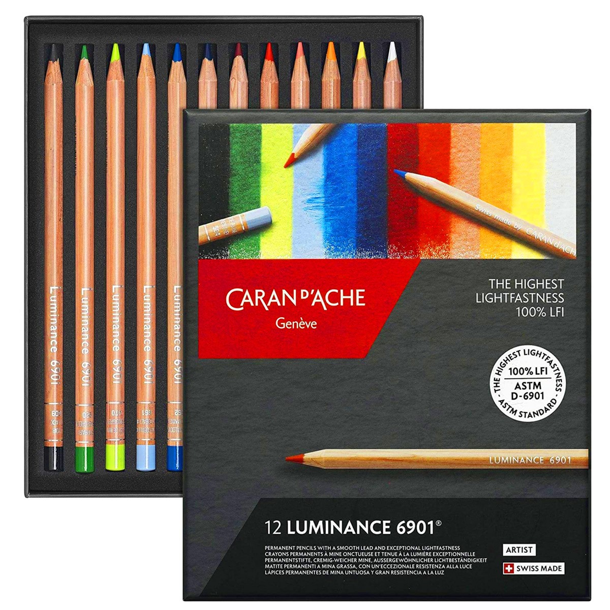 Набір перманентних олівців 12 кол. Caran d`Ache Luminance 6901 карт. бокс, 6901.712 1