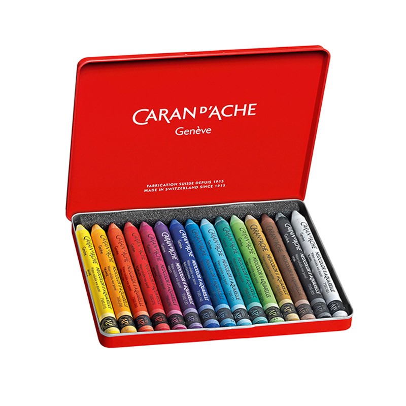 Пастель воскова акварельна 15 кол. Caran d`Ache Neocolor II мет. бокс, 7500.315 2
