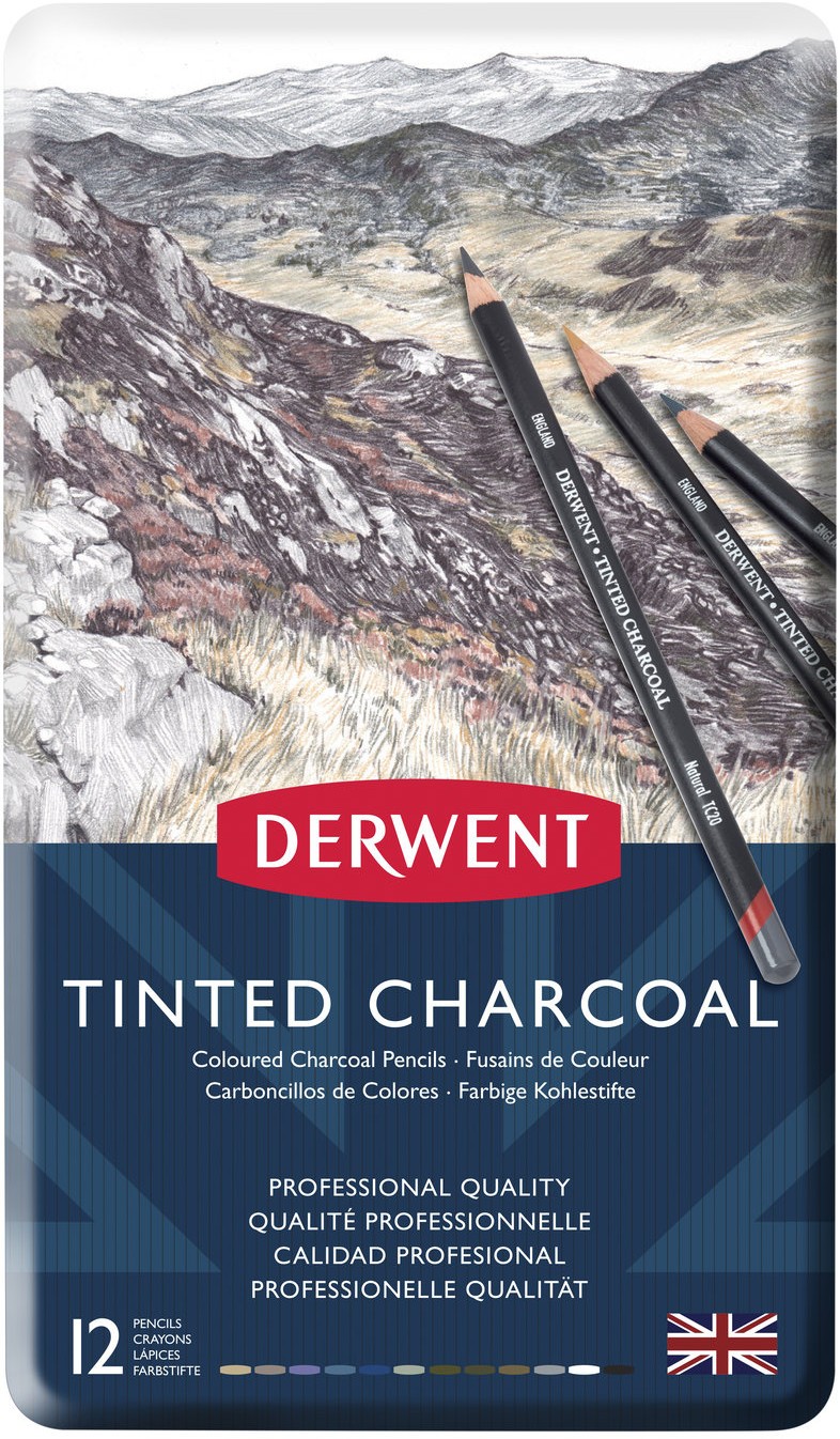 Набор карандашей угольных "Tinted Charcoal", 12 цв., Derwent 2301690