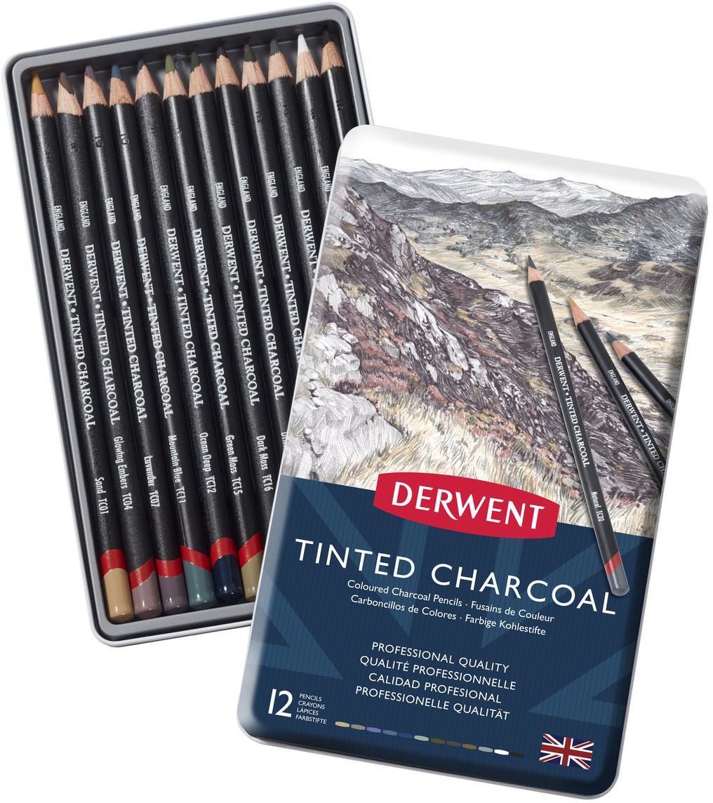 Набор карандашей угольных "Tinted Charcoal", 12 цв., Derwent 2301690 1