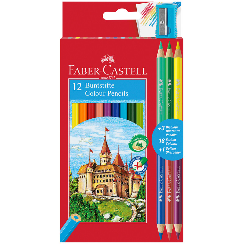 Набор карандашей 12 цв. "Замок" с точилкой, 110312 Faber-Castell