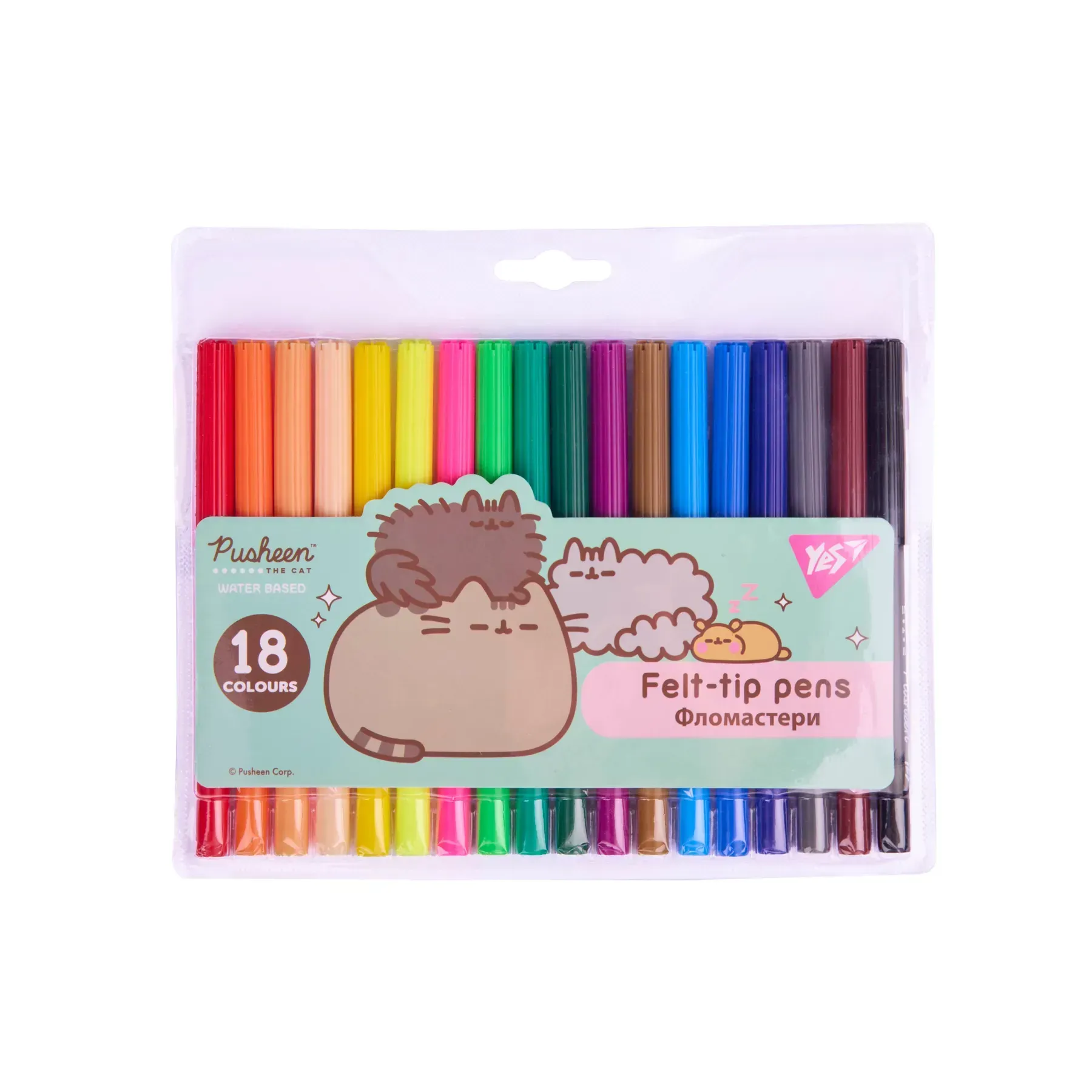 Фломастери 18 кол. "Pusheen", 650570 Yes
