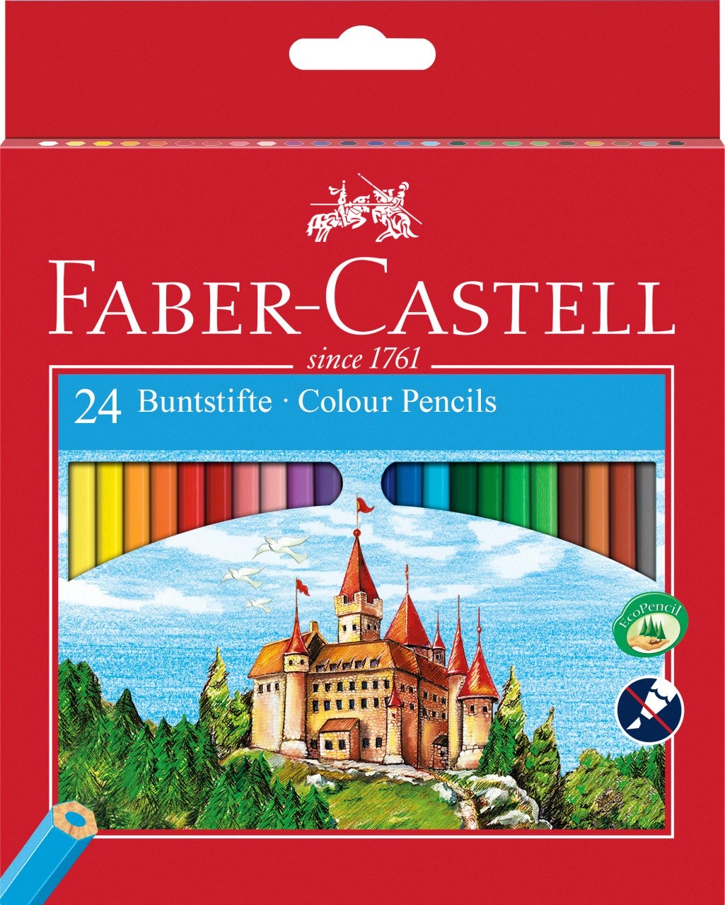 Карандаши 24 цв. "Рыцари", красная линия 120124, 111224, Faber-Castell, 5515