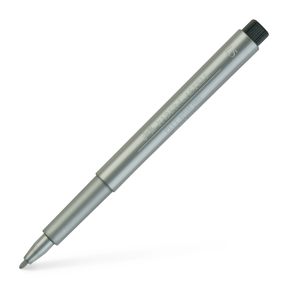 Ручка капілярна PITT Brush Artist Pen Metallik М срібло, 167351 Faber-Castell