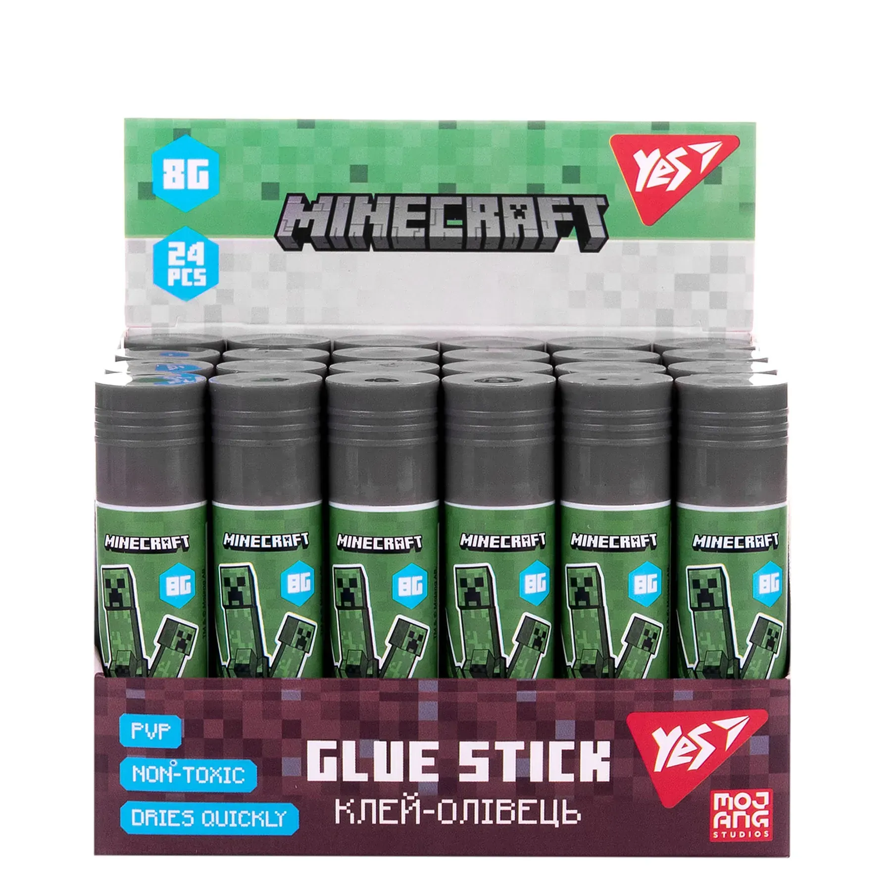 Клей-карандаш 8г, PVP "Minecraft" YES, 320303 1