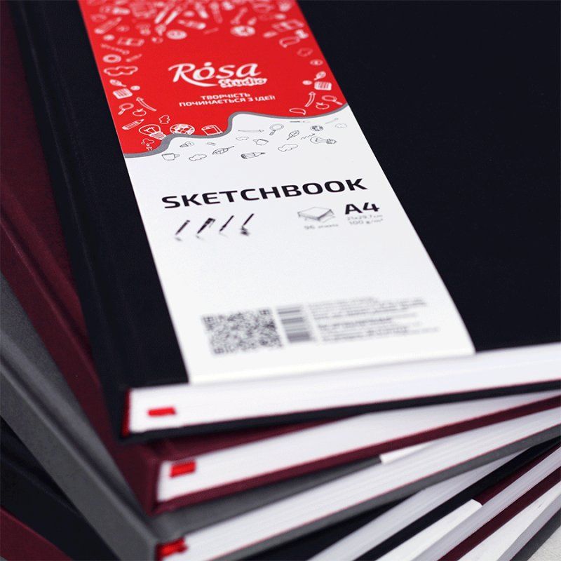 Блокнот А5, черный, 96 л, 100 г/м2, 16R5015 Rosa Studio 2