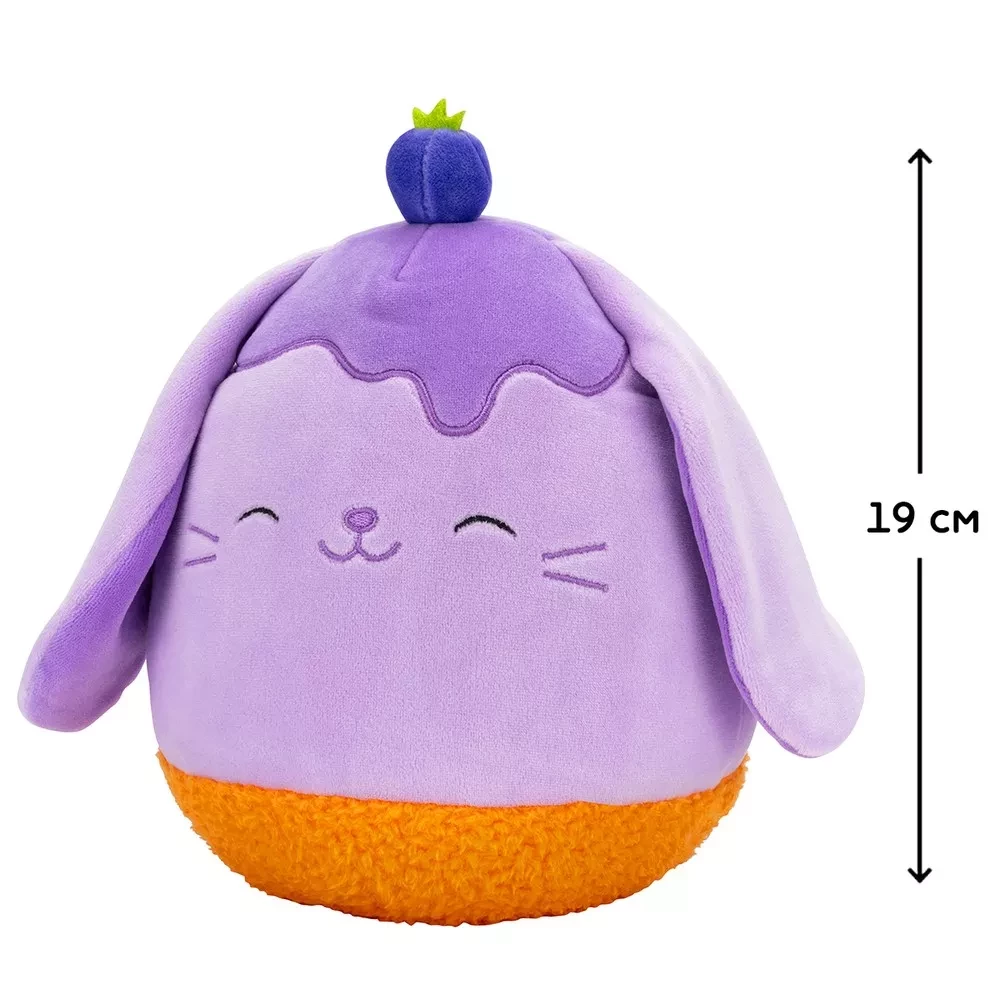 Мягкая игрушка SQUISHMALLOWS - ЧЕРНИЧНЫЙ КРОЛИК, 19 см, SQER01208 1