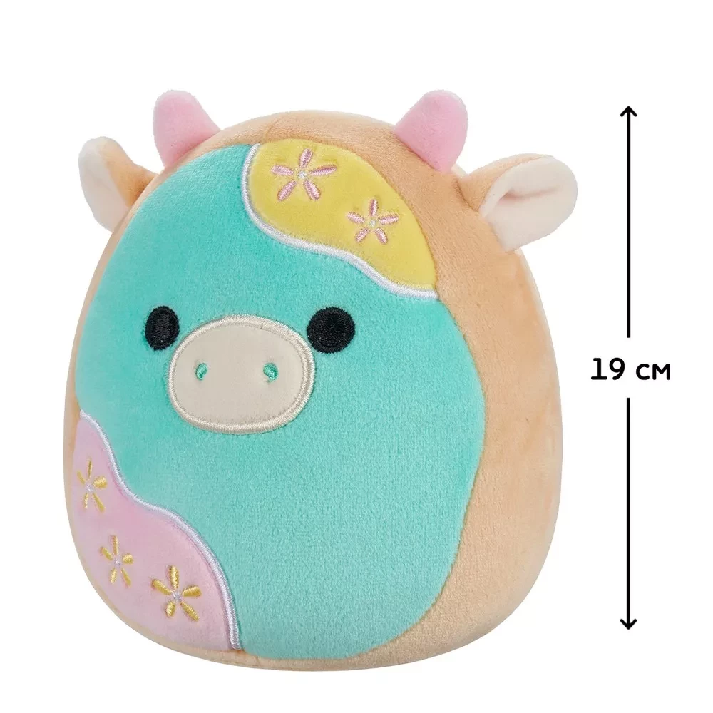 М`яка іграшка SQUISHMALLOWS - ПАСТЕЛЬНА КОРІВКА, 19 см, SQER01215 1