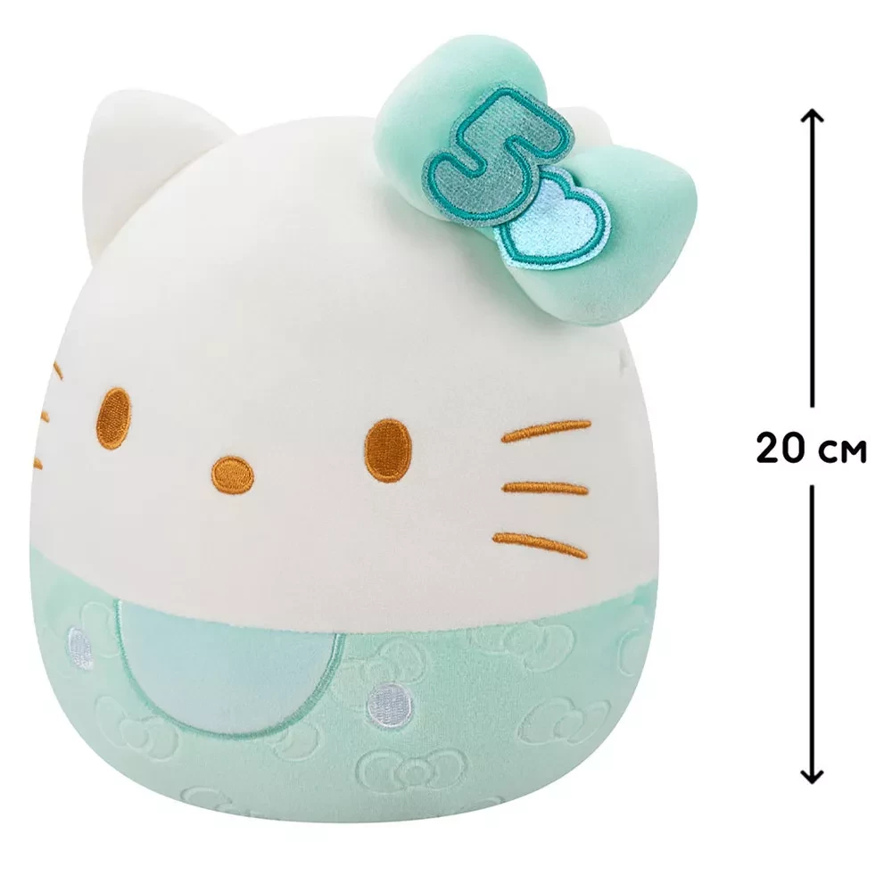 М`яка іграшка SQUISHMALLOWS серії "Хелоу Кітті" - ХЕЛОУ КІТТІ У СМАРАГДОВОМУ, 20 см, SQSN00498 1