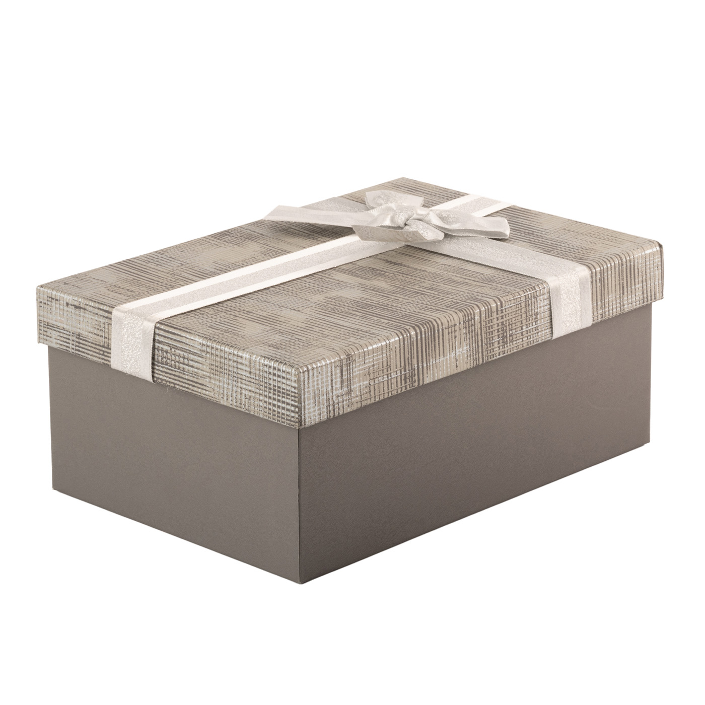 Подарункова коробка прямокутна, світло-коричнева з бантом, 21*14*8 см, 1235077752