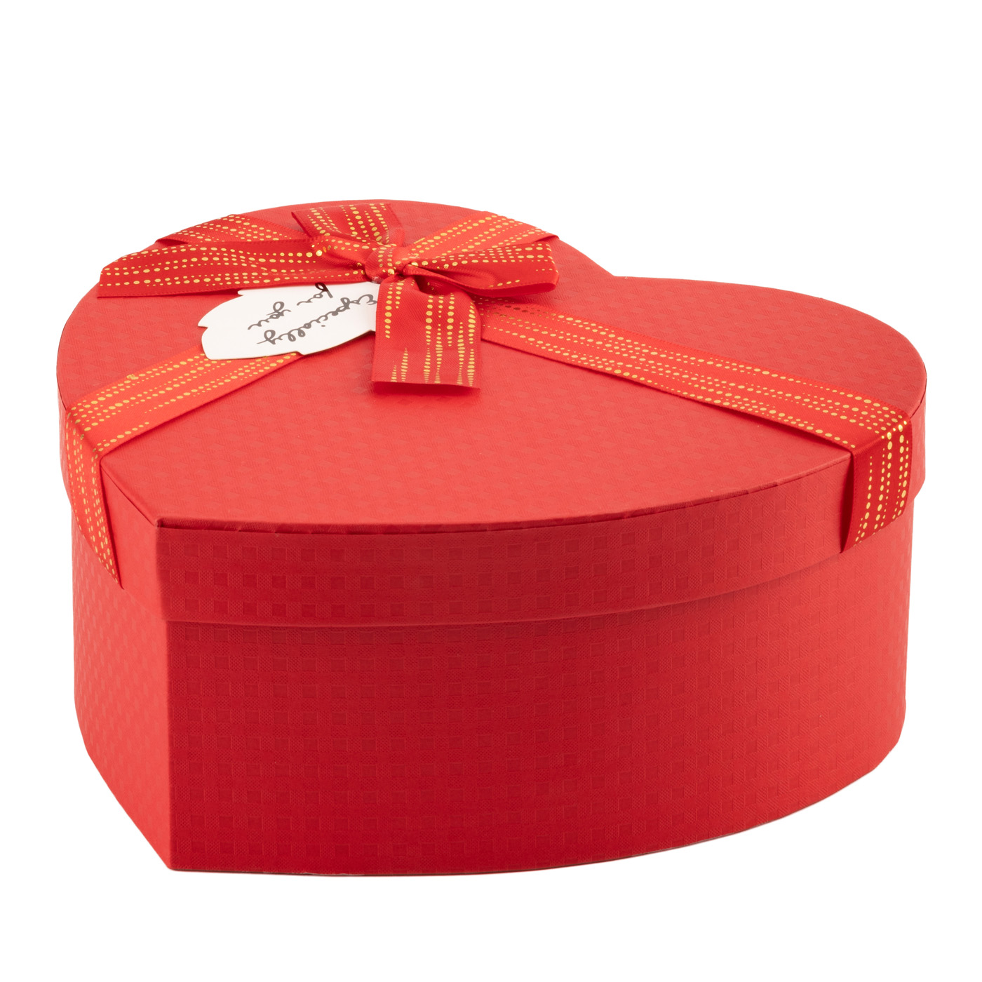 Подарункова коробка у вигляді серця, червона "For you" з бантом, 16*14*6 см, 270376381