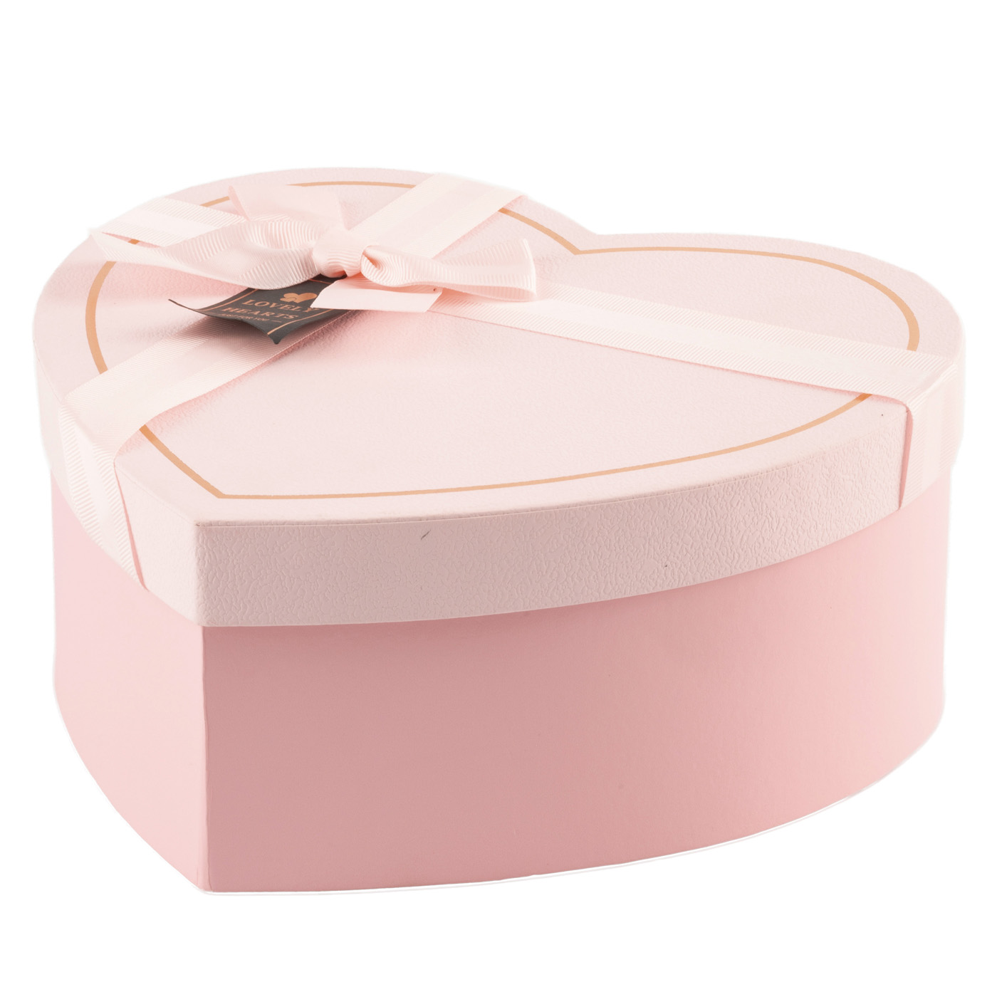 Подарункова коробка у вигляді серця, рожева з бантом "Lovery hearts", 22*20*9 cм, 270388263