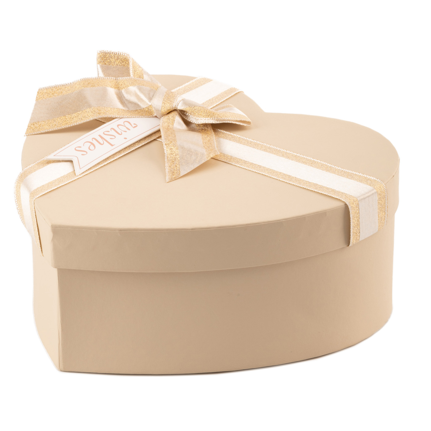 Подарункова коробка у вигляді серця, "Beige" з бантом, 16*14*6 см, 270389561