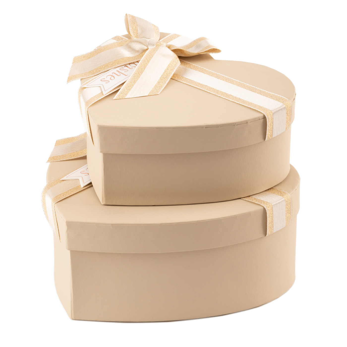 Подарункова коробка у вигляді серця, "Beige" з бантом, 16*14*6 см, 270389561 2